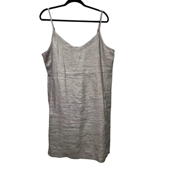 Eileen Fisher Twinkle Linen Sleeveless Slip Dress XL Adjustable Strap - Picture 1 of 8